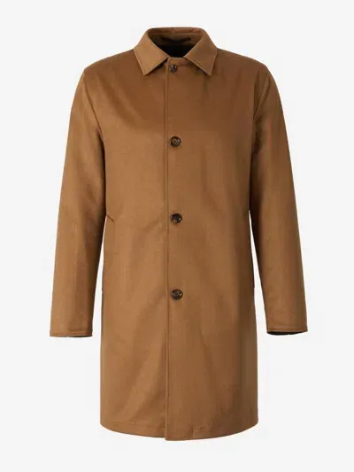 Kired Reversible Cashmere Coat In Brown