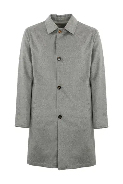 Kired Reversible Peak  Coat In Grey