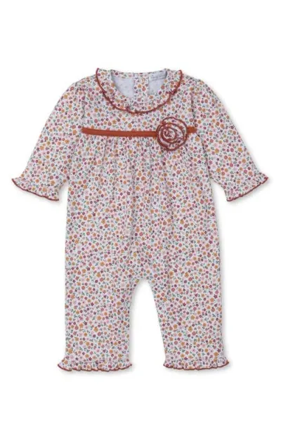 Kissy Kissy Babies'  Floral Pima Cotton Romper In White/floral