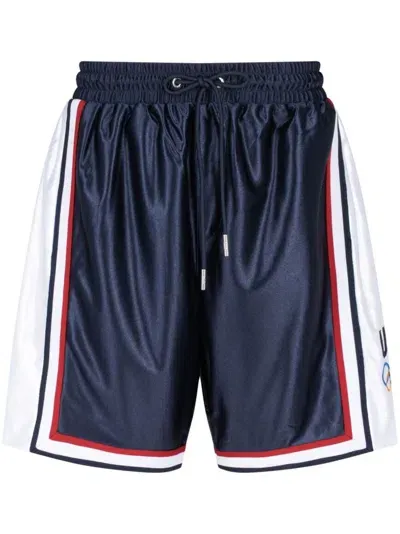 Kith Team Usa Faille Jersey "ryan" Shorts In Blue