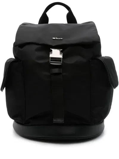 Kiton Backpack With Logo In Black