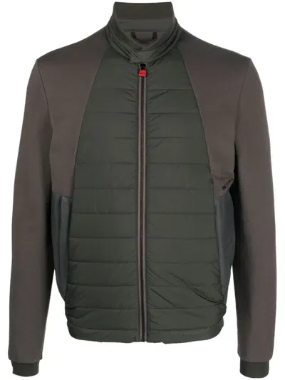 Kiton Blouson Zip-up Quilted Jacket In Green