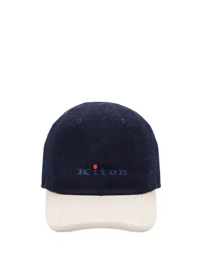 Kiton Cashmere And Silk Hat In Blue