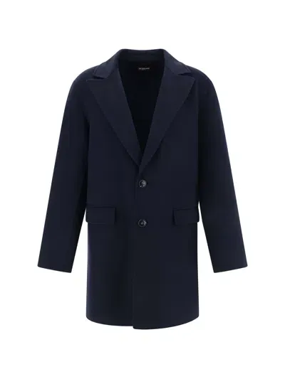 Kiton Coat In Navy Blue