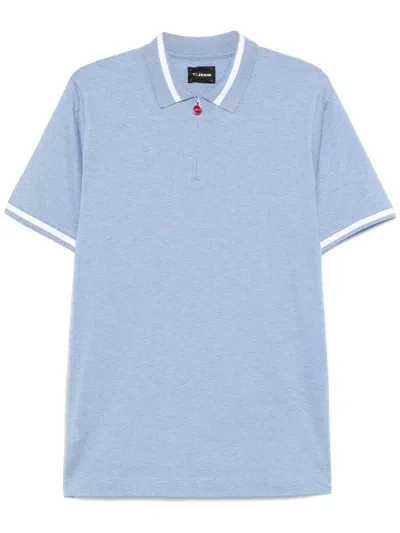 Kiton Cotton Polo Shirt In Blue