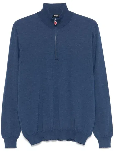 Kiton Fein Gestrickter Pullover In Blau