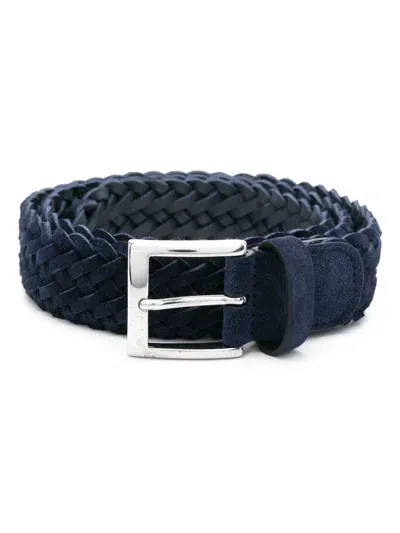 Kiton Interwoven Belt In Blue