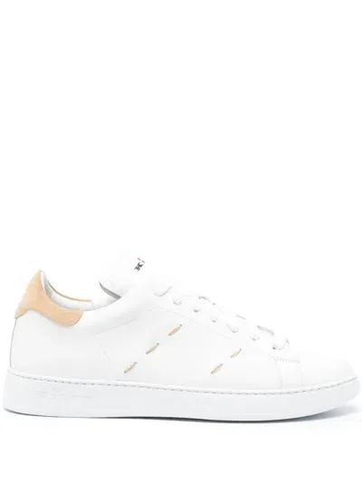 Kiton Leather Sneakers In White