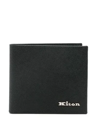 Kiton Logo-lettering Wallet In Green