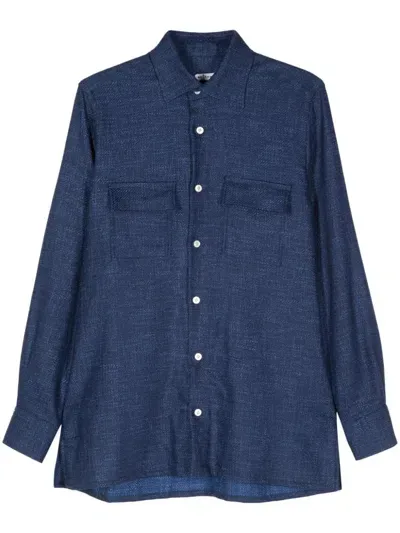 Kiton Long-sleeve Shirt In Blue