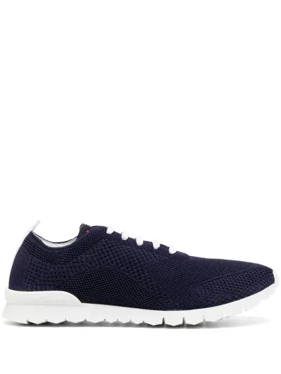 Kiton Woven Low-top Sneakers In Black