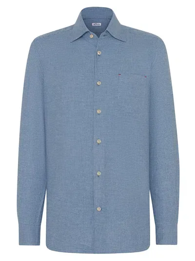 Kiton Nerano Long-sleeve Shirt In Blue