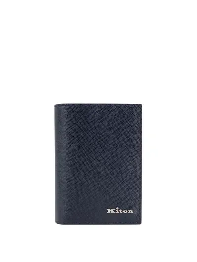 Kiton Passport Holder In Blue