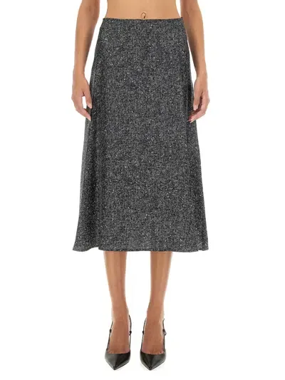 Kiton Printed Skirt In Black