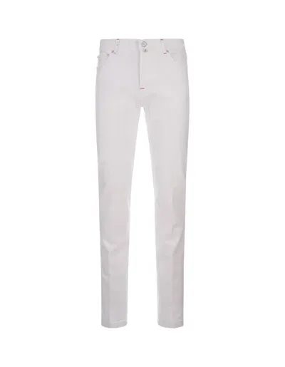 Kiton Slim Fit Jeans In White Denim