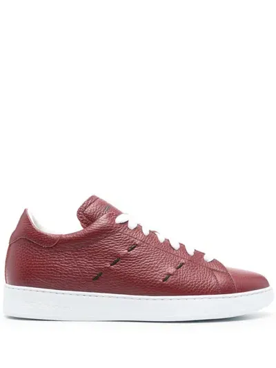 Kiton Stitching Sneakers In Red