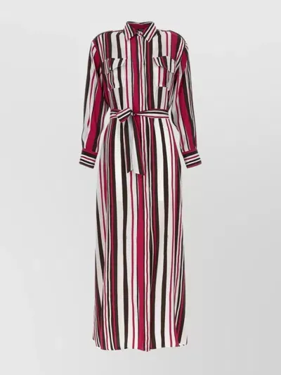 Kiton Striped Shirt Dress In Multicolour