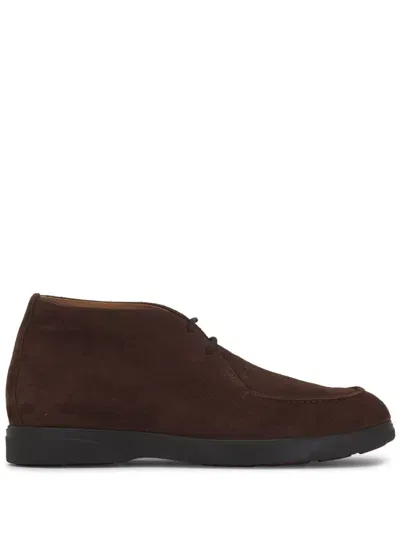 Kiton Suede Ankle Boots In Brown