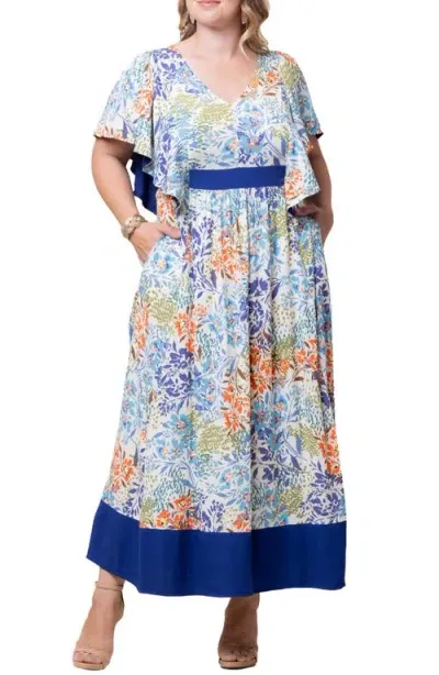 Kiyonna Mediterranean Breeze Maxi Dress In Santorini