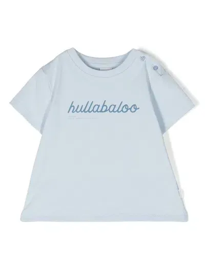 Knot Babies' Hullabaloo Button Detailed T-shirt In Blue