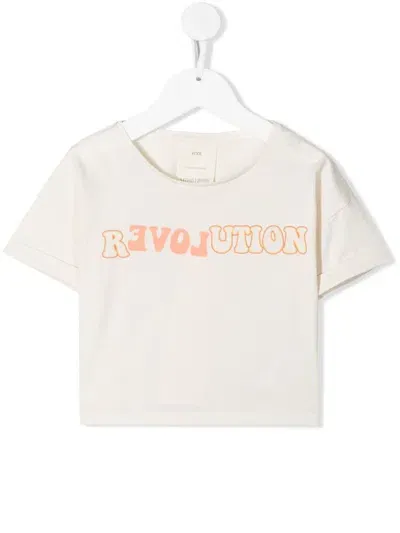 Knot Kids' R(evol)ution Cropped T-shirt In Neutrals