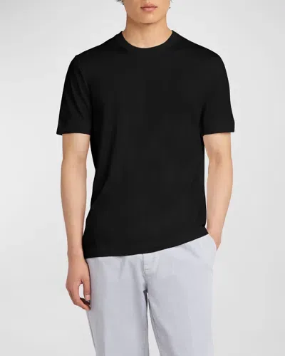 Knt Men's Cotton Crewneck T-shirt In Blk