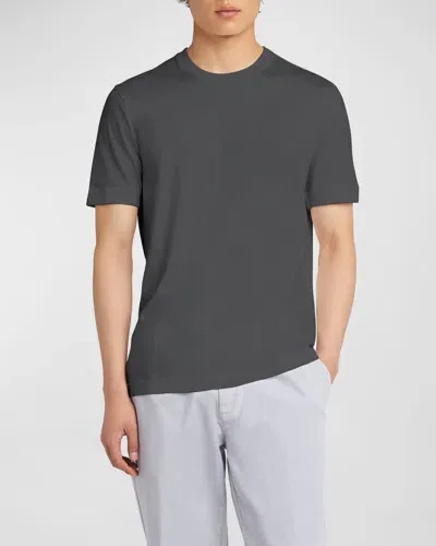 Knt Men's Cotton Crewneck T-shirt In Gry