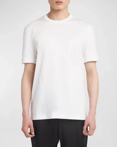 Knt Men's Cotton Crewneck T-shirt In Wht