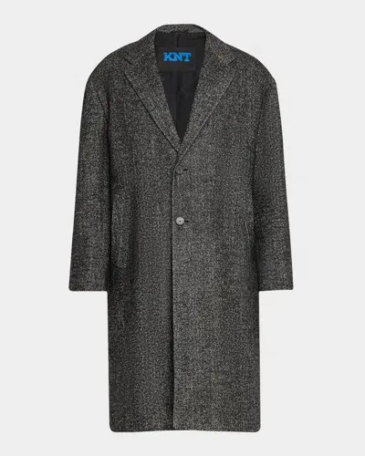 Knt Men's Wool Melange Top Coat In Gry