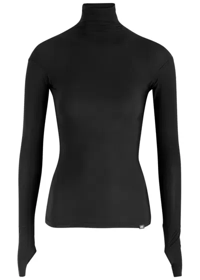 Knwls Luce Layered Stretch-jersey Top In Black