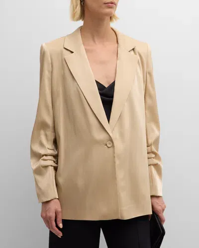 Kobi Halperin Hope Single-button Metallic Shimmer Jacket In Teak