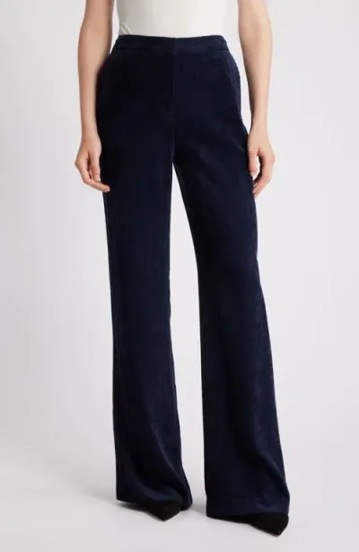 Kobi Halperin Soft Corduroy Straight Leg Pants In Navy