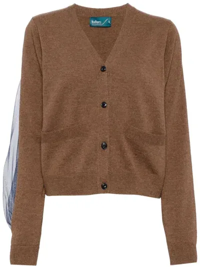 Kolor Button-up Wool Cardigan In Brown