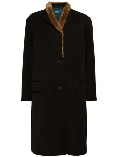 Kolor Faux Fur Collar Coat In Brown