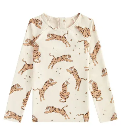 Konges Sløjd Kids' Aster Printed Rashguard Top In Neutrals