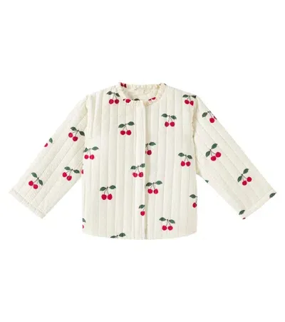 Konges Sløjd Kids' Lunella Quilted Cotton Jacket In Ma Grande Cerise