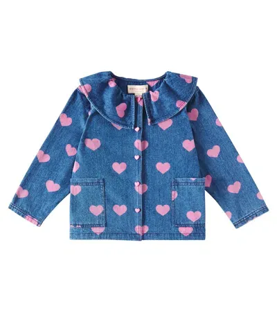 Konges Sløjd Kids' Magot Printed Denim Jacket In Blue