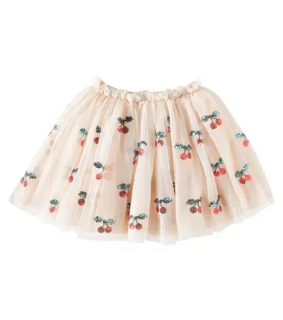 Konges Sløjd Kids' Yvonne Embellished Tulle Skirt In Ma Grande Cerise Sequin