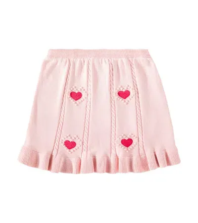 Konges Slojd Kids' Soleil Embroidered Cotton Skirt In Pink