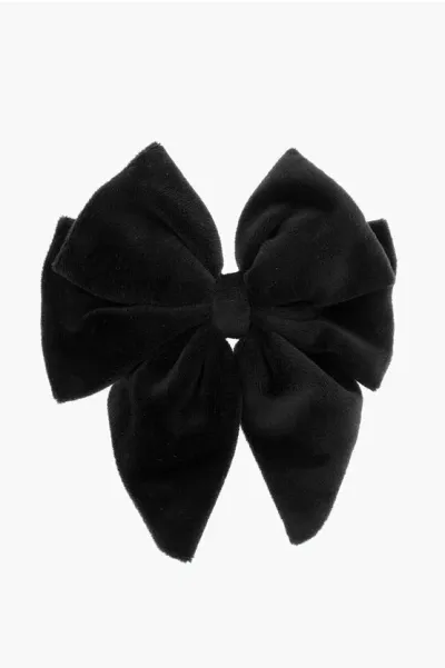 Konges Slojd Velvet Bow-shaped Hair Clip In Black