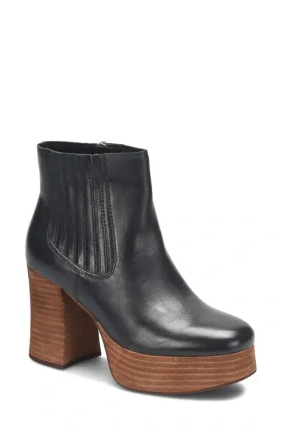 Kork-ease ® Platform Bootie In Black Fullgrain