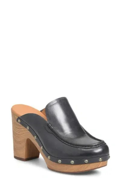 Kork-ease ® Spencer Platform Clog In Black Leather