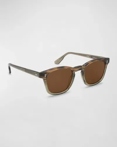 Krewe Men's Parker Acetate Square Sunglasses In Marsh