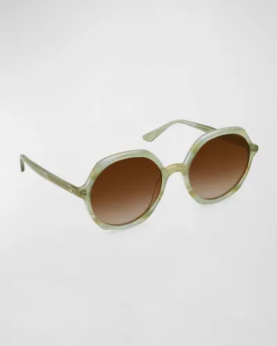 Krewe Sophia Acetate Round Sunglasses In Multi