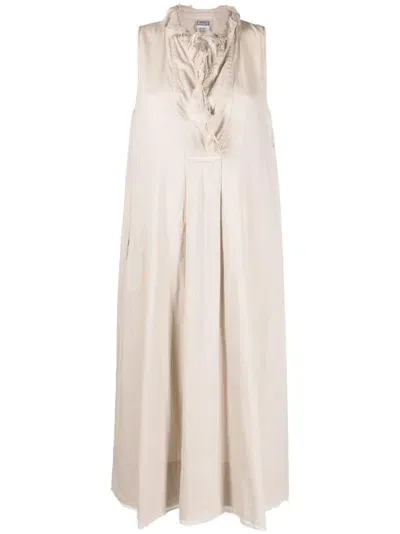 Kristensen Du Nord Frayed-edge Sleeveless Dress In Neutrals