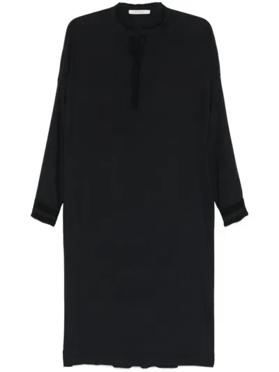 Kristensen Du Nord Satin Shirt Dress In Black