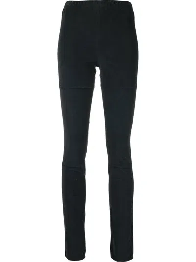 Kristensen Du Nord High-waist Suede Leggings In Grey