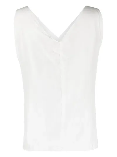 Kristensen Du Nord V-neck Sleeveless Top In White