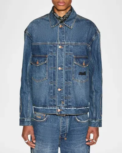 Ksubi Men's Oh G Roped Double Down Denim Jacket