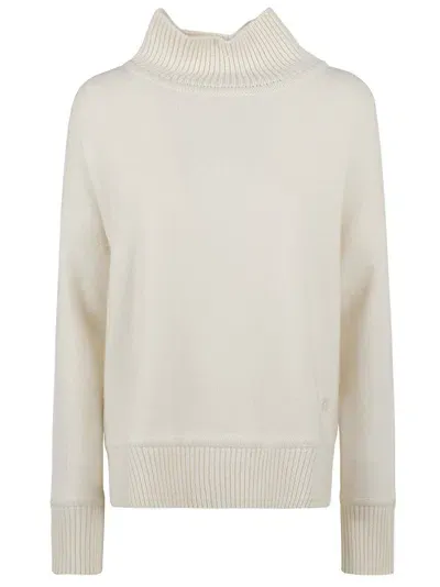 Kujiten White Cashmere Roll Neck Sweater